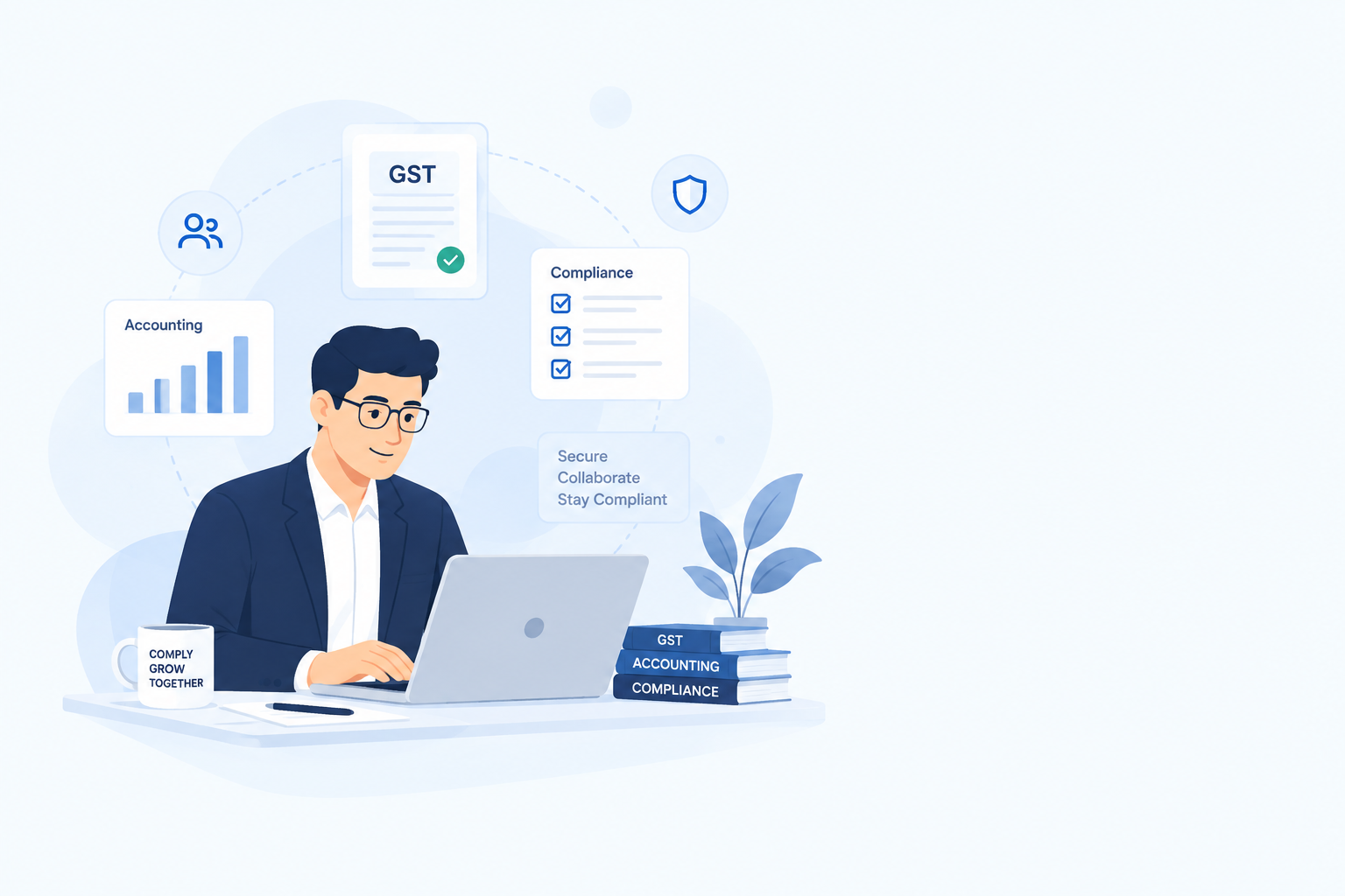 A practitioner working securely across GST, accounting and compliance.